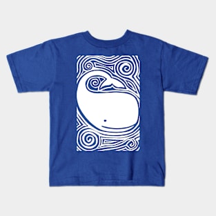 A White Abstract Whale Kids T-Shirt